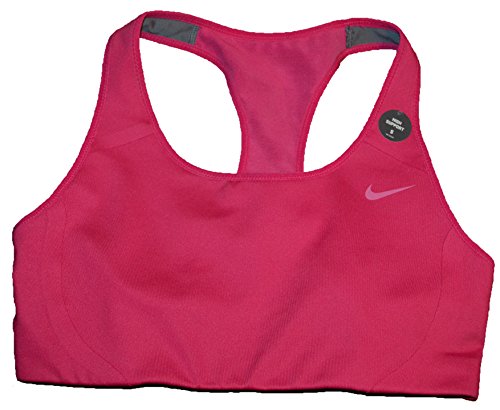 Nike Womens Dri-Fit High Support Sport Bra FUSCHIA/PINK Swoosh SMALL