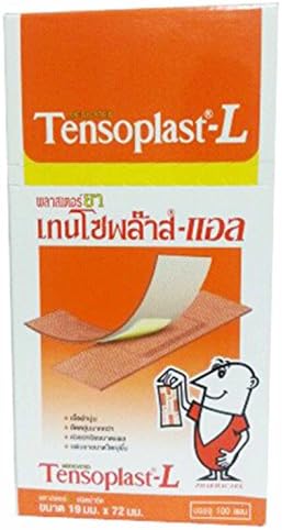 Tensoplast-l, First Aid Stretchable Fabric Adhesive Plasters, Quick Wound Healing, Size 19 mm X 72 mm (100 Strips /Pack)