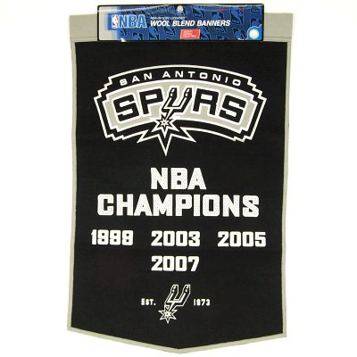 Buy SAN ANTONIO SPURS NBA BASKETBALL CHAMPS WOOL BANNER! by Champions on Display