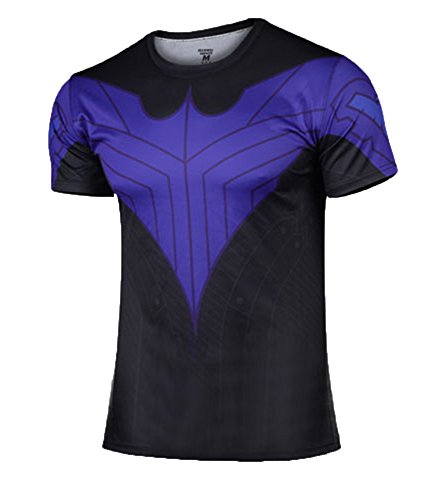 G-LIKE Jutice League Batman Blue Bird Nightwing Short T-shirt (X-Large)