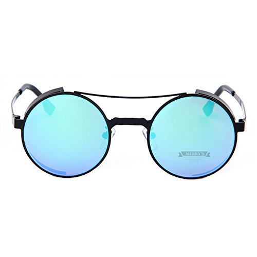 Blue Sunshine Unisex Fashion Round Colorful Personality Double Bridge Sunglasses(K1)