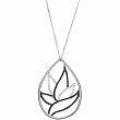 Sterling Silver Black Spinel and Diamond Necklace