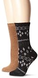 Anne Klein Womens 2-Pack Fair Isle Cashmere Gift Set Socks