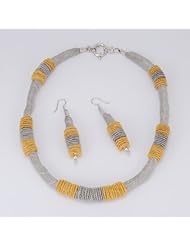 925 Sterling Silver Oxidized Gold Plated Vermeil Mesh Necklace Earrings Jewelry Set