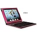 Rock Pink Leather Bluetooth Keyboard Housing Case With Stead