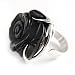 Black Onyx and Sterling Silver Rose Ring