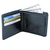 Leatherbay Double Fold Wallet with Pocket - Black