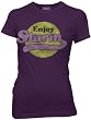 Futurama Enjoy Slurm Purple Juniors Womens T-shirt