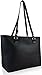 Womens Black leather Canvas Handbag Shoulder Crossbody Bag