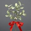 10" MISTLETOE PICK W/RED SATIN BOW