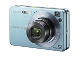 Sony Cybershot DSCW-120L Digitalkamera (7 Megapixel, 4-fach opt. Zoom, 2,5" Display, Bildstabilisator) blau - 