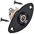 YMC Oval-Indented-Guitar-Jack-Plate30-BK Oval Indented Guitar Jack Plate & Socket Black High Quality, 1 Pack