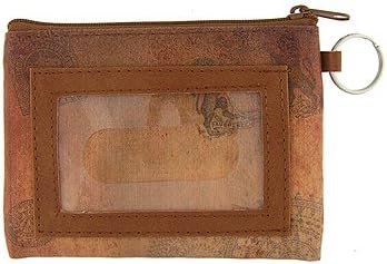 Viaggio Lavishy Flamingo Map Keyring Change Pouch Purse Wallet Vegan Sepia