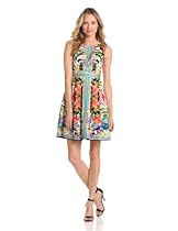 Hot Sale Maggy London Women's Mirror Print Fit And Flare Dress, Coral, 14