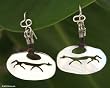 Leather earrings, 'Wild Feline' 1.3" W 1.5" L