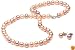 Sterling Silver Multi-Color Freshwater Cultured Pearl 6-6.5mm Girl's Necklace and Earring Set, 15