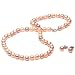 Sterling Silver Multi-Color Freshwater Cultured Pearl 6-6.5mm Girl's Necklace and Earring Set, 15"