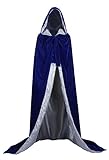 AngelWardrobe Halloween Hooded Cloak MEDIEVAL Various Colors Wedding Cape SCA Blue-Silver XXXL