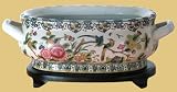 Beautiful Unique Best Quality Housewarming Gift Idea - 17" Fine Ming Porcelain Foot Bath Planter - Birds & Flowers