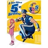 Lazy Town Birthday Card - Age 5 with badge 5 x 7
