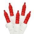 Set of 70 LED Red M5 Mini Christmas Lights - White Wire