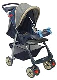 Recline Stroller W 2 Trays by Dream On Me - Silver and Navy