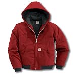 Regular Carhartt® Quilted Flannel Lined Duck Active Jacket, DARK RED, LG