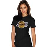 Majestic Threads Los Angeles Lakers Reverse Print Burnout Womens T-Shirt Large