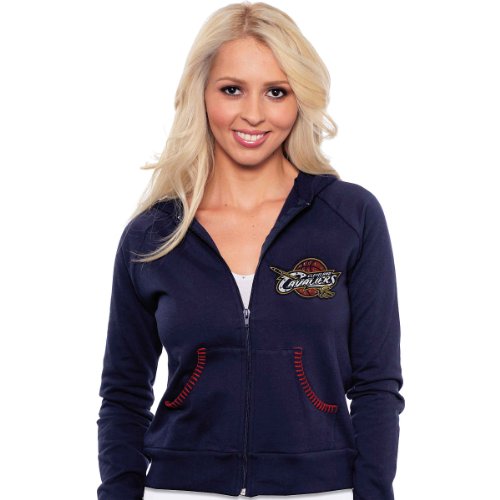Majestic Threads Cleveland Cavaliers Zip Hoodie (Navy Blue, X-Large)