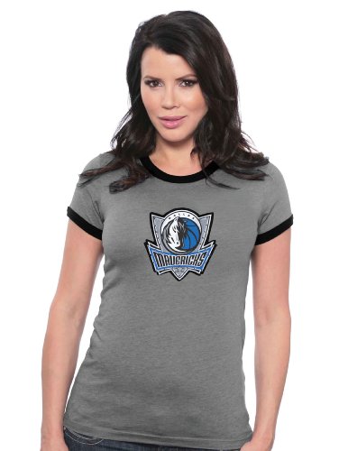 Majestic Threads Dallas Mavericks Ringer Tee, Large, Black