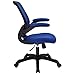 Modway Veer Office Chair with Mesh Back and Vinyl Seat With Flip-Up Arms in Blue