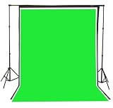 Background Stand Backdrop Support System Kit With 6ft x 9ft Chromakey Green, Black, White Muslin Backdrop By Fancier Studio 9115+6x9BWG