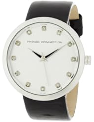 French Connection Womens FC1006GR Stainless Steel Grey Leather Strap Watch