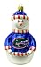 Florida Gators Blown Glass Snowman Ornament