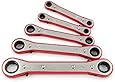 TEKTON 2205 Ratchet Box End Wrench Set, SAE, 5-Piece