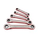 TEKTON 2205 Ratchet Box End Wrench Set, SAE, 5-Piece