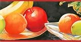 Black tropical Fruit Wallpaper Border