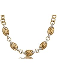 18k Gold Over Sterling Silver and Diamond Accent Openwork Oval Necklace