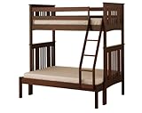 Canwood Base Camp Twin over Full Bunk Bed with Ladder/Guard Rail, Espresso