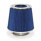 High Performance Replacement Air Intake Filter Superflow Chrome and Blue