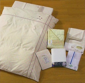洗える オーガニックコットン ベビー布団・羽毛布団 オーガニックカバーリング 10点セット 品番：S-6154 品名：ウェルカム・ビー
