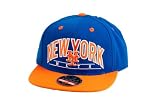 MLB Men's New York Mets Arched Snapback Cap (Royal/Orange, Adjustable)