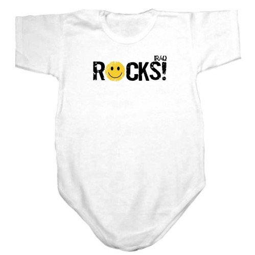 Baby Bodysuit White  Iraq Rocks ! - Smile Transfer  Country 6 - 9 Months
