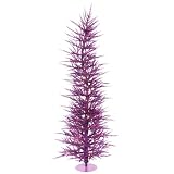 3′ Pre-Lit Whimsical Purple Artificial Tinsel Christmas Tree – Clear Lights