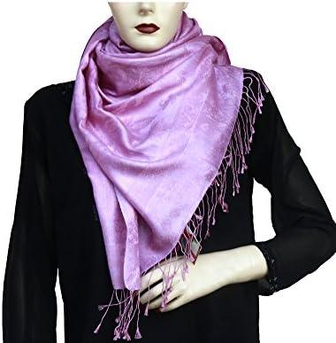 Pashm High Quality Silk Soft Pashmina Floral Design Stole Shawl 78"x28"