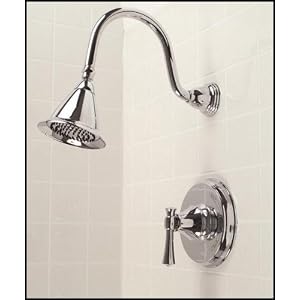 Chrome Art Deco Style Shower Set with Bell Shaped Showerhead