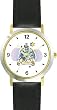 Man Reading Torah Judaica Jewish Theme - WATCHBUDDY&reg; DELUXE TWO-TONE THEME WATCH - Arabic Numbers - Black Leather Strap-Size-Large ( Men's Size or Jumbo Women's Size )