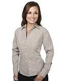 Tri-Mountain Women's Woven Long Sleeve Gingham Pattern Shirt. 736
