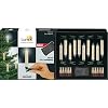 Krinner 74222 LUMIX CLASSIC Basis-Set elfenbein IR, 10 elfenbeinfarbene, kabellose LED-Christbaumkerzen mit Infrarot-Fernbedienung & Batterien, in warm-wei�en Licht