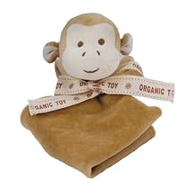 Eco Friendly Miyim Baby or Childrens Organic Cotton Monkey Security Blankie 8" x 8"-Non Toxic